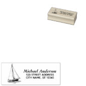Trendy Sailboat Nautical Rücksendeadresse Gummistempel (Stempel)