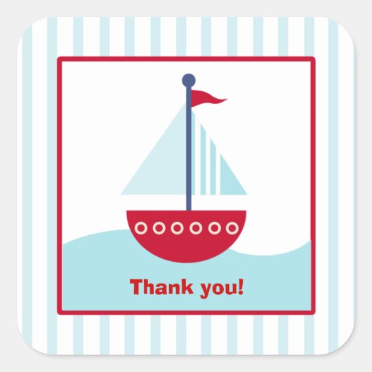 Trendy Sailboat Square Gefallen Stickers (6 große) (Vorderseite)