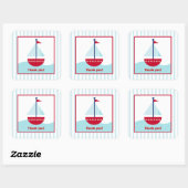 Trendy Sailboat Square Gefallen Stickers (6 große) (Blatt)