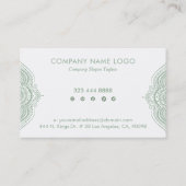 Trendy Salbei Visitenkarte (Rückseite)