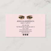 Trendy Salon Makeup Artist Brown Eyes Lashes Visitenkarte (Rückseite)
