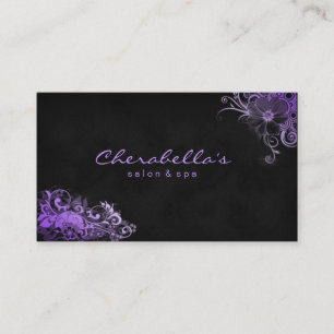 Trendy Salon Wellness-Center Floral Business Card  Visitenkarte