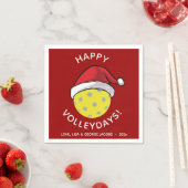 Trendy Santa Cap Pickleball Red Christmas Serviette (Beispiel)