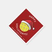 Trendy Santa Cap Pickleball Red Christmas Serviette (Ecke)