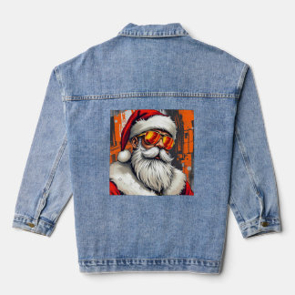 Trendy Santa Claus Denim Jacket Jeansjacke