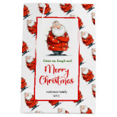 Trendy Santa Claus gift bag editable festive charm Mittlere Geschenktüte (Rückseite)