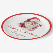 Trendy Santa Claus Modern Warmish Holiday Plates Pappteller (Schrägansicht)