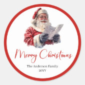 Trendy Santa Claus Script Font Holiday Sticker (Vorderseite)