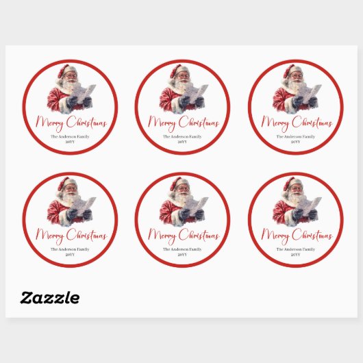 Trendy Santa Claus Script Font Holiday Sticker (Blatt)