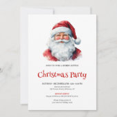 Trendy Santa Claus Watercolor Kids Party Invites Einladung (Vorderseite)