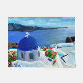 Trendy Santorini Griechenland Illustration Fußmatte (Vorderseite)