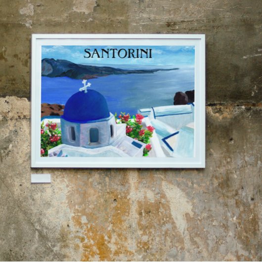 Trendy Santorini Griechenland Illustration Poster
