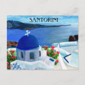Trendy Santorini Griechenland Illustration Postkarte (Vorderseite)