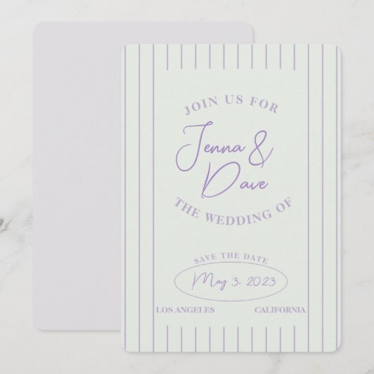 Trendy Save the Date Wedding Einfach und modern (Vorne/Hinten)