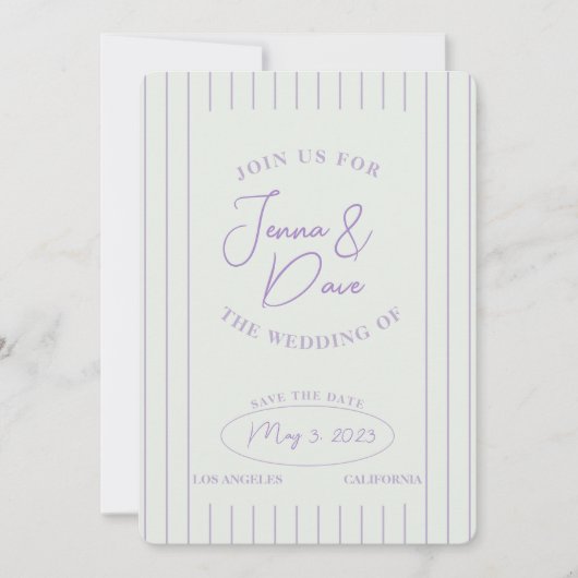 Trendy Save the Date Wedding Einfach und modern (Vorderseite)