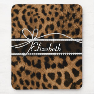 Trendy schicke gürtelige Imitate braunes Leoparde Mousepad