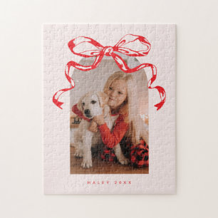 Trendy Schleifenbogen Foto Holiday/Christmas Puzzle