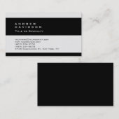 Trendy Schlicht Black Gray Striping Business Card Visitenkarte (Vorne/Hinten)