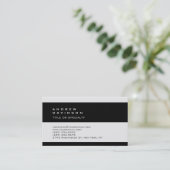 Trendy Schlicht Black Gray Striping Business Card Visitenkarte (Stehend Vorderseite)