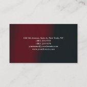 Trendy Schlicht Elegant Rot Beruflich Visitenkarte (Rückseite)