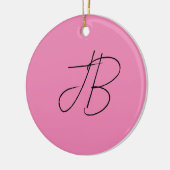 Trendy schlicht kalligraphische Monogramm-Initiale Keramik Ornament (Links)