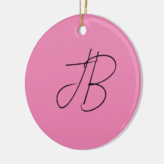 Trendy schlicht kalligraphische Monogramm-Initiale Keramik Ornament (Links)