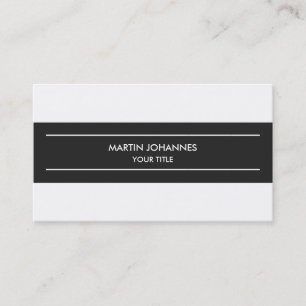 Trendy Schlicht Simple Gray White Business Card Visitenkarte