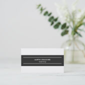 Trendy Schlicht Simple Gray White Business Card Visitenkarte (Stehend Vorderseite)