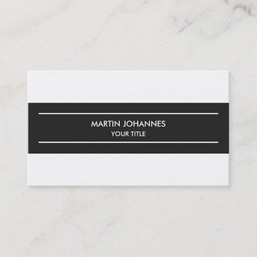 Trendy Schlicht Simple Gray White Business Card Visitenkarte (Vorderseite)