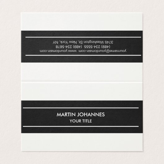 Trendy Schlicht Simple Gray White Business Card Visitenkarten (Außenseite Aufgefaltet)