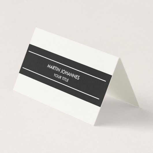 Trendy Schlicht Simple Gray White Business Card Visitenkarten (Vorderseite)