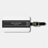 Trendy Schlicht Simple Gray White Gepäckanhänger (Vorderseite horizontal)