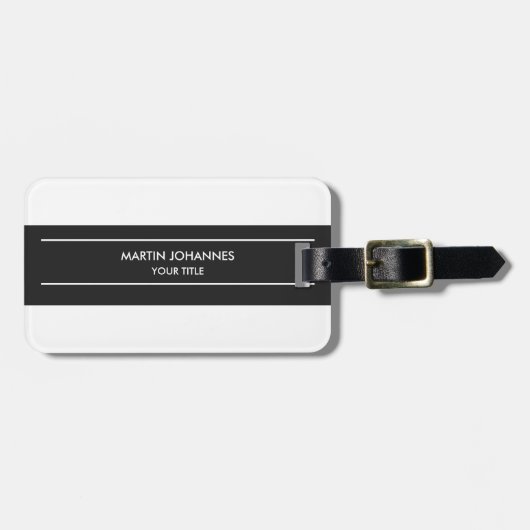 Trendy Schlicht Simple Gray White Gepäckanhänger (Vorderseite horizontal)