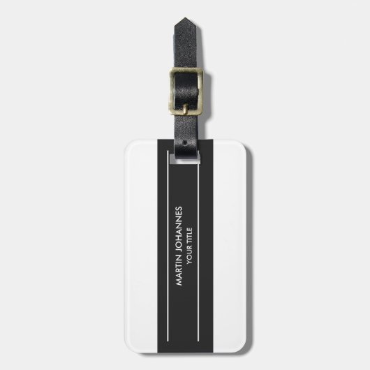 Trendy Schlicht Simple Gray White Gepäckanhänger (Vorderseite vertikal)