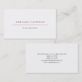 Trendy Schlicht Simple White Beruflich Minimalisti Visitenkarte (Vorne/Hinten)