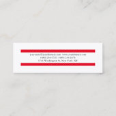 Trendy Schlicht Slim Red Lines Simple Mini Visitenkarte (Rückseite)