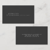 Trendy Schlicht Stylish Gray Clean Business Card Visitenkarte (Vorne/Hinten)
