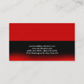 Trendy Schlicht Stylish Red Black Business Card Visitenkarte (Rückseite)