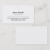 Trendy Schlicht White Consultant Business Card Visitenkarte (Vorne/Hinten)