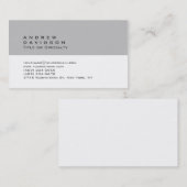 Trendy Schlicht White Gray Stilvolle Visitenkarte (Vorne/Hinten)