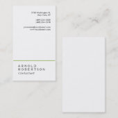 Trendy Schlicht White Green Consultant Business Ca Visitenkarte (Vorne/Hinten)