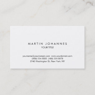 Trendy Schlichte Berufliche White Business Card Visitenkarte
