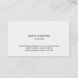 Trendy Schlichte Berufliche White Business Card Visitenkarte