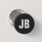 Trendy schlichte, fette Monogramm-Initialen schwar Button (Vorne & Hinten)