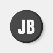 Trendy schlichte, fette Monogramm-Initialen schwar Magnet (Vorne)