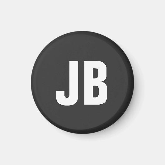 Trendy schlichte, fette Monogramm-Initialen schwar Magnet (Vorne)