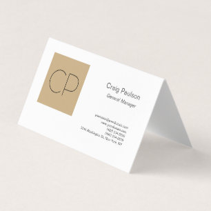 Trendy schlichte moderne minimalistische Monogramm Visitenkarten