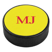 Trendy schlichte Monogramm-Initialen Eishockey Puck (3/4)