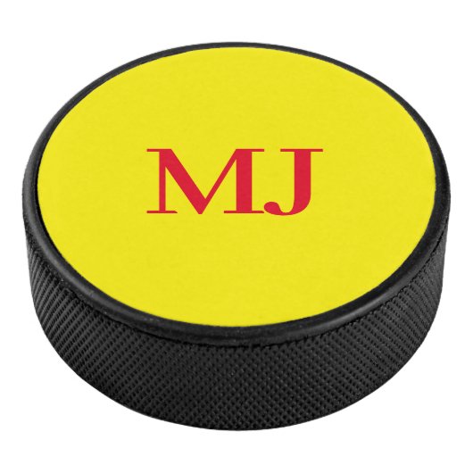 Trendy schlichte Monogramm-Initialen Eishockey Puck (3/4)