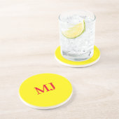 Trendy schlichte Monogramm-Initialen Getränkeuntersetzer (Seite)